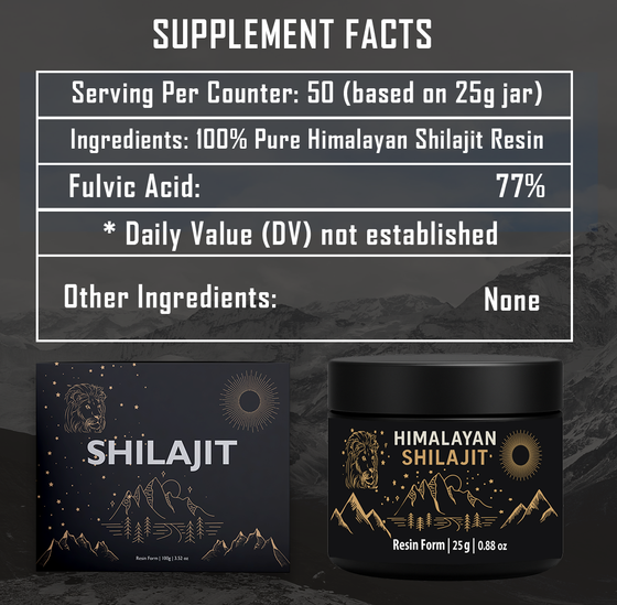 Himalayan Shilajit Supplement Facts